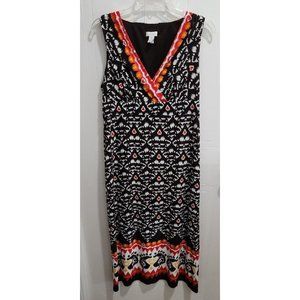 Chico's Maxi Women’s Sleeveless Maxi Dress Aztec Stretch Empire Waist Size 1 (M)